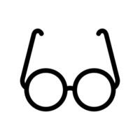 Outline icon of simple round spectacles for vision representation style vector