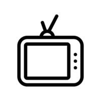 Outline icon of a retro television set for media entertainment display clearly vector