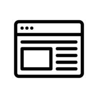Outline of simple web browser window showing basic page layout structure vector
