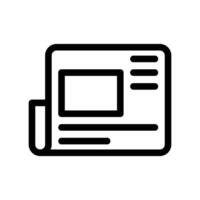 Outline icon representing newspaper layout for print media information clearly vector
