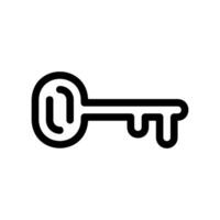 Simple outline key icon symbol for access unlocking or finding solutions clearly vector