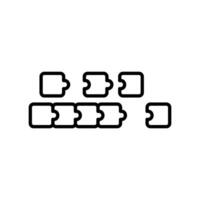 Outline connected puzzle pieces in sequence abstract concept representation clearly vector