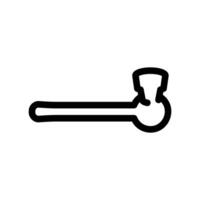 Outline simple smoking pipe tool for tobacco or herbal use relaxation clearly vector