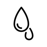 Outline single liquid droplet with trailing smaller drop fluid moisture symbol clearly vector