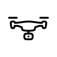 Outline quadcopter drone with camera module attached aerial imaging vehicle clearly vector