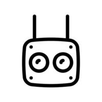 Outline remote control unit with antennas buttons wireless device operation clearly interface vector