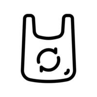 Outline plastic carrier bag with recycling symbol promoting reuse environmental awareness clearly vector