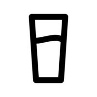 Outline simple drinking glass half full liquid beverage hydration thirst quenching clearly visible vector