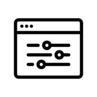 Adjustment sliders interface icon for configuration and control settings vector
