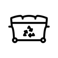 Large recycling container bin filled with sorted recyclable materials vector