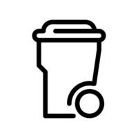 Wheeled waste container icon for disposal and sanitation management vector