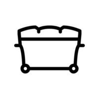 Outline large wheeled dumpster bin full of waste bulk refuse collection container clearly visible vector