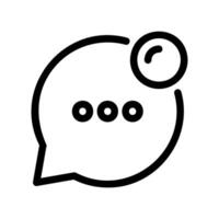 Chat message bubble icon with notification indicator for communication vector