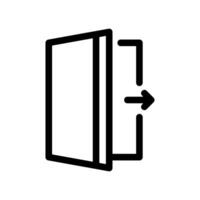 Exit or log out symbol icon showing departure through an open doorway vector