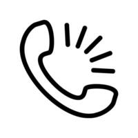 Ringing telephone handset icon indicating an incoming voice call alert vector