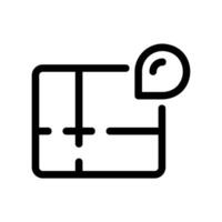 Map graphic icon with location pin indicating a geographic point or destination vector