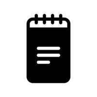 Spiral notebook icon representing note taking, lists, writing, or documentation vector