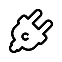 Electrical plug icon representing power connection, electricity supply, or adapter vector