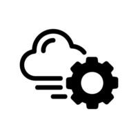 Cloud computing symbol with gear icon for online service configuration settings vector