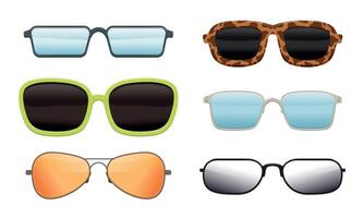 Collection of Eyeglasses of Different Shapes and Design, Sunglasses and Spectacles Illustration vector