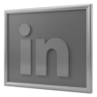 Gray LinkedIn logo in a frame, displayed on a webpage listing uploaded content png