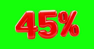 red and inflated looking 3D rendering of the text 45 Percend video