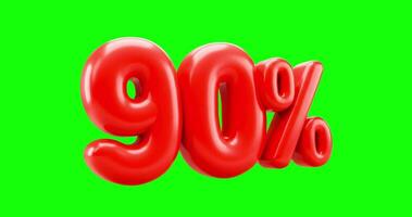 Orange, shiny, and inflated-looking 3D rendering of the text 90 Percend video