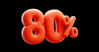Orange, shiny, and inflated-looking 3D rendering of the text 80 Percend video