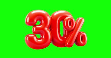 red and inflated-looking 3D rendering of the text 30 video