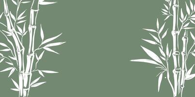 Bamboo tree frame, Hand drawn style vector