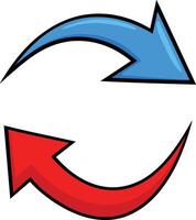 Blue and Red Circular Arrows - Refresh, Exchange, or Sync Icon Illustration vector