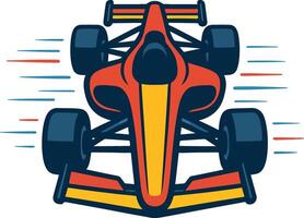 Front View Formula Race Car -Bold and Fast Cartoon Style Illustration vector