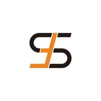abstract letter st linked geometric lines simple logo vector