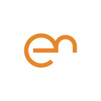 letters en em loop simple geometric logo vector