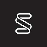 letters s ss overlapping simple geometric line logo vector