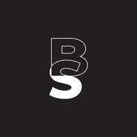 letter bs simple linked thin lines logo vector