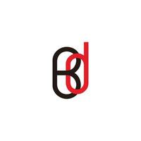 letter bd linked colorful simple logo vector