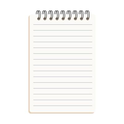 Vertical Spiral Notepad with Lined Pages Illustration Image