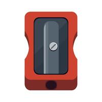 Red Manual Pencil Sharpener with Metal Blade Illustration Image vector