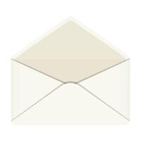 Opened White Paper Envelope with Visible Flap Illustration Image vector