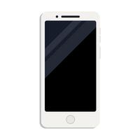 Modern White Smartphone with Black Screen Display Illustration Image vector
