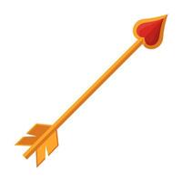 Heart-Tipped Arrow with Yellow Shaft and Fletching Illustration Image vector