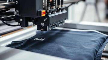 A shirt being printed on a machine photo
