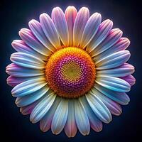 A colorful flower is shown in the center of the image photo