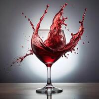 Red wine splash in a glass photo