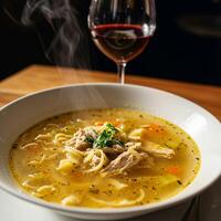 A bowl of soup photo