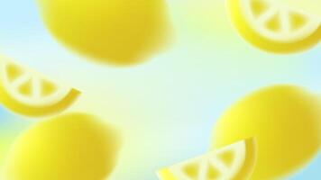 Background with lemons. Summer citrus fruits, juicy bg. Soft gradient design for spring and summer posters vector