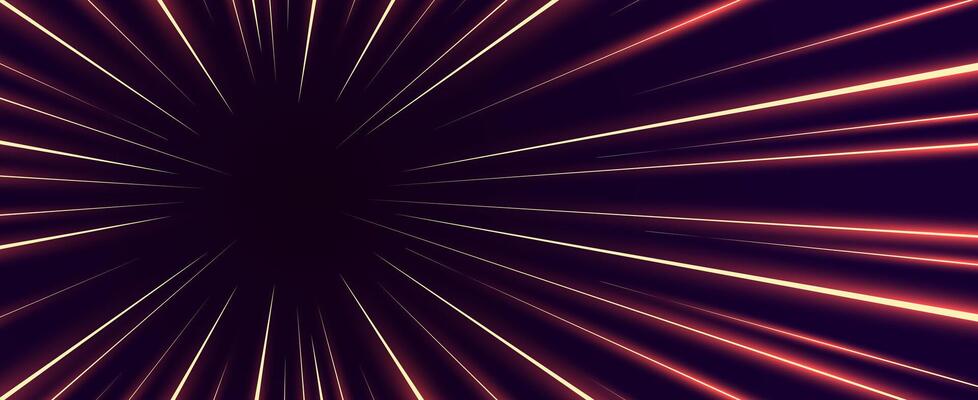 Speed light burst effect. Dynamic radial motion streaks shoot outward from center left, glowing in a futuristic neon explosion. Great for hyperspace, racing, scifi tunnels or fast action designs.