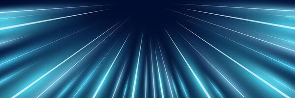 Dynamic radial speed burst. Futuristic glowing motion lines streak outward from center top, forming a sci fi tunnel effect. Perfect for fast energy, action scenes or time warp backgrounds. vector