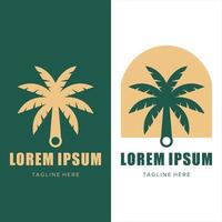 palm tree and tools logo design vector